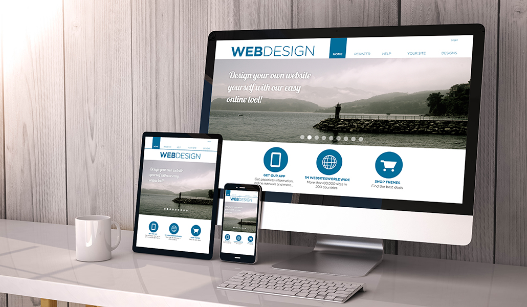 devices responsive with web design fluid template